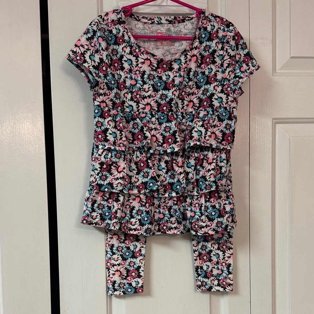 Epic Threads Pink and Blue Floral Top